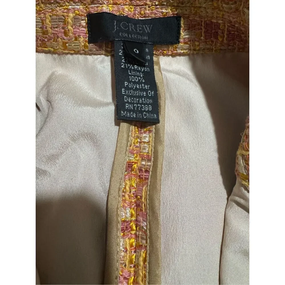 J. Crew collection tweed blazer linen blend 0
